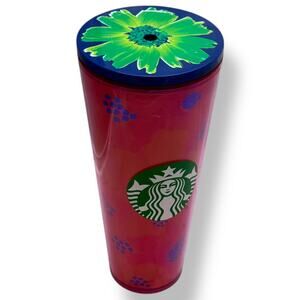 Starbucks Flower Dancing Blooms Summer 2022 Floral Hibiscus Tumbler Cup with Lid
